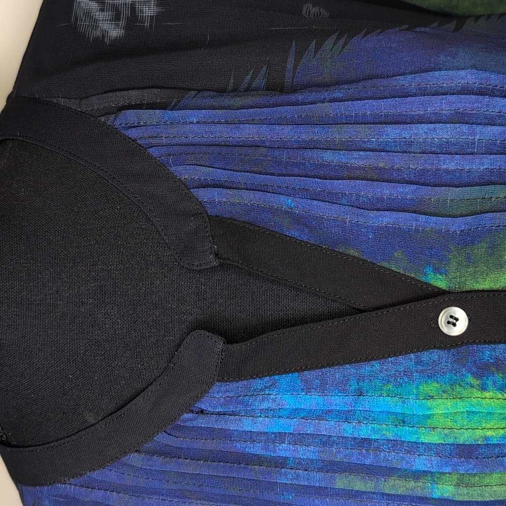 Serengeti sheer, long sleeved, multi color dress. Size XL. - Picture 2 of 9